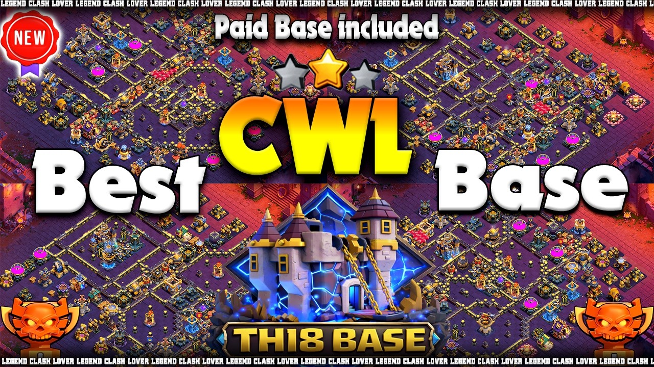 *NEW TH18 WAR* + *LEGEND* + *CWL BASE* LINKS | BEST TH18 ANTI 1 STAR DEFENCE BASES | CLASH OF CLANS
