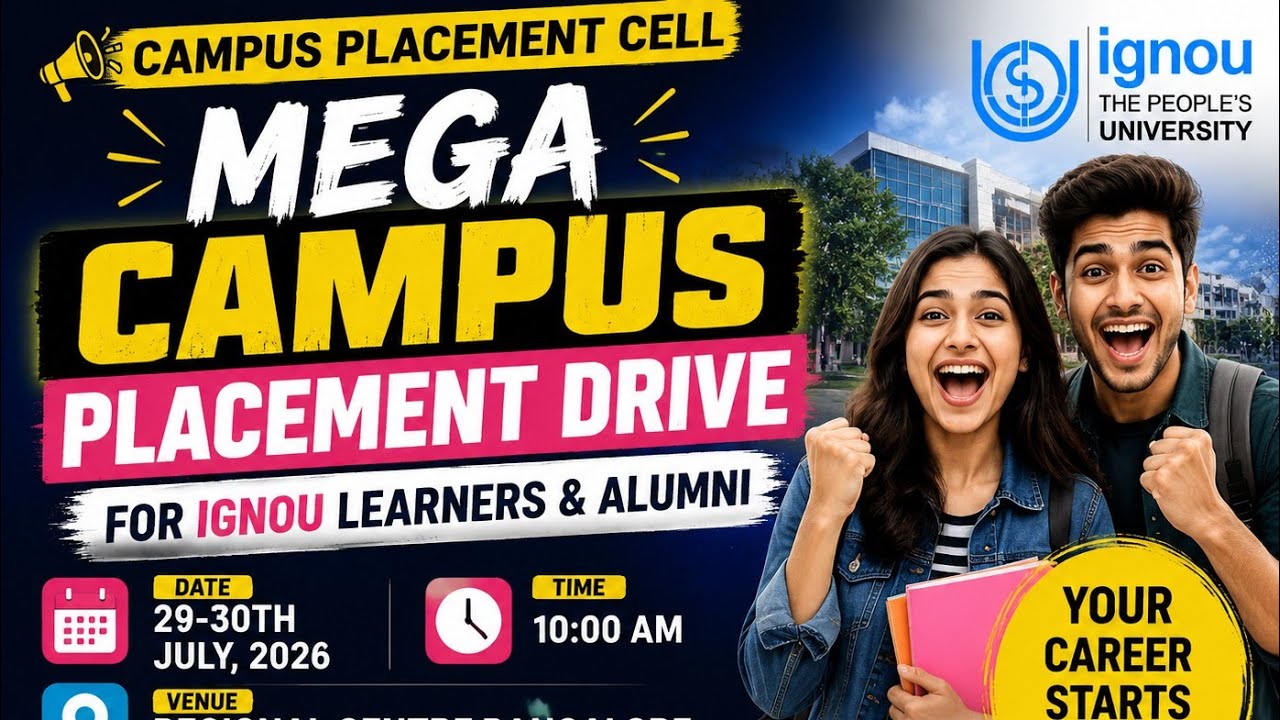 IGNOU Mega Campus Placement Drive 2026 | Bangalore | Learners & Alumni | Jobs for IGNOU Student