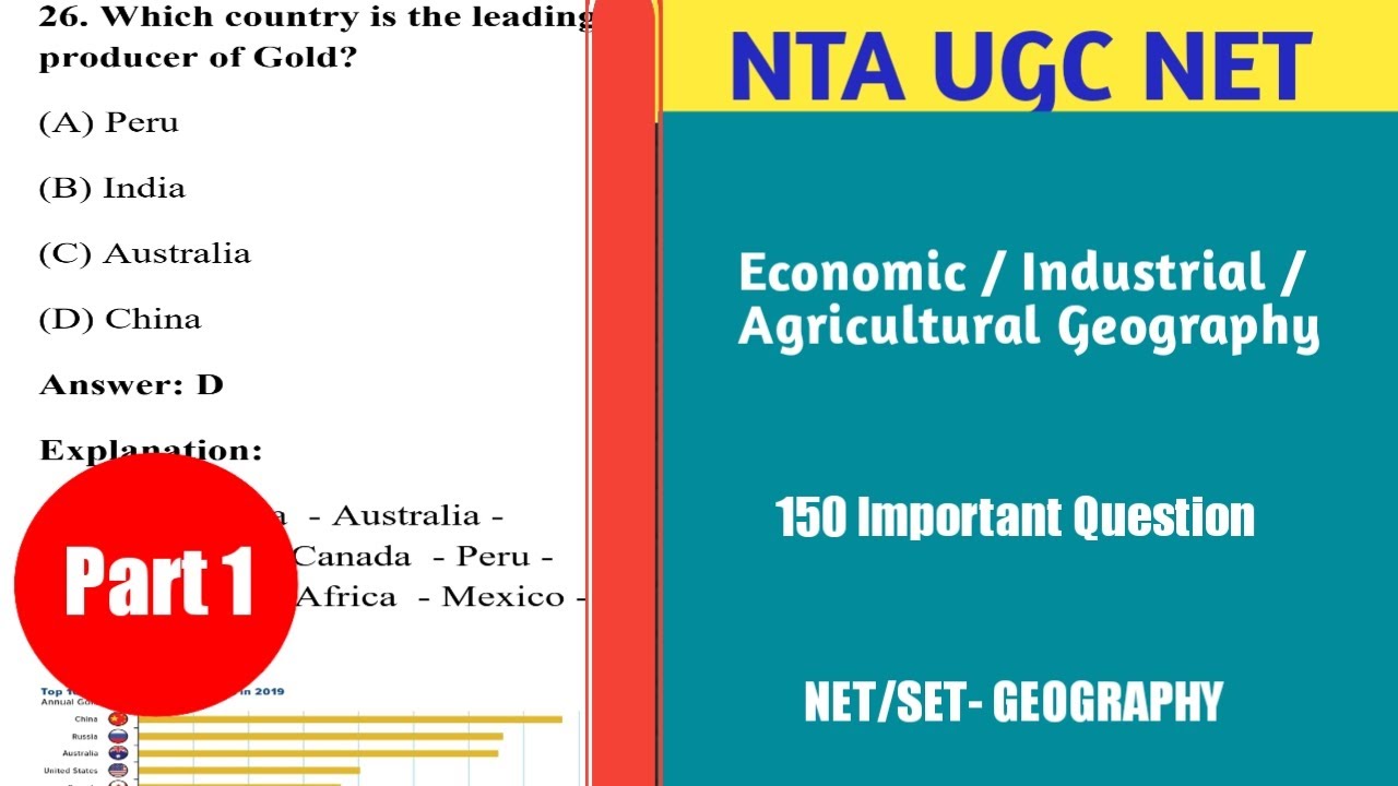 Economic/Industrial Geography 150 Important Questions | Part 1 1-25 | UGC NET | Netset Corner