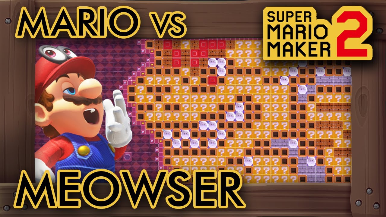 Super Mario Maker 2 - Mario Kills Meowser By Doing Nothing