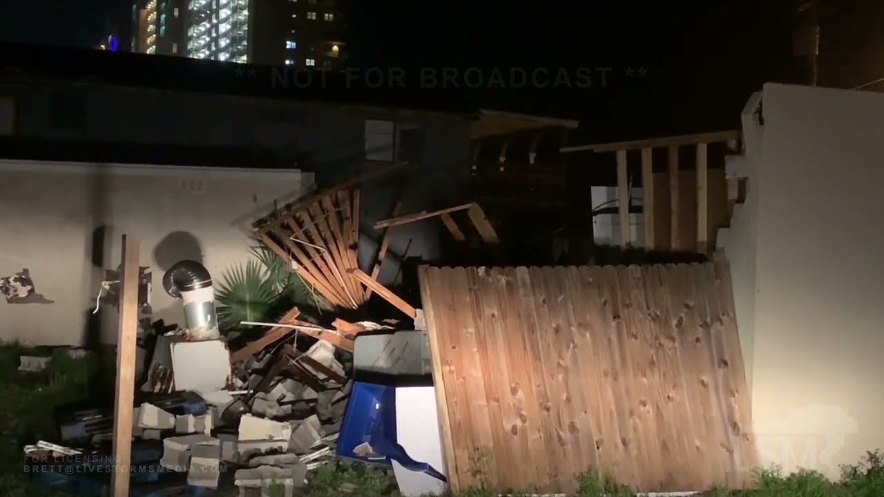 04-10-2021 Panama City Beach, FL - Damaged Structures and Power Crews