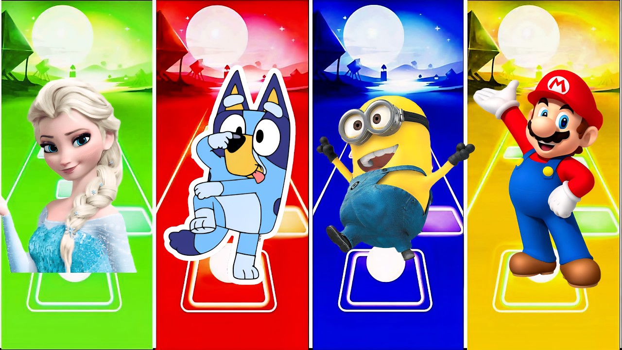 Elsa 🆚️ Bluey 🆚️ Minion 🆚️ Mario