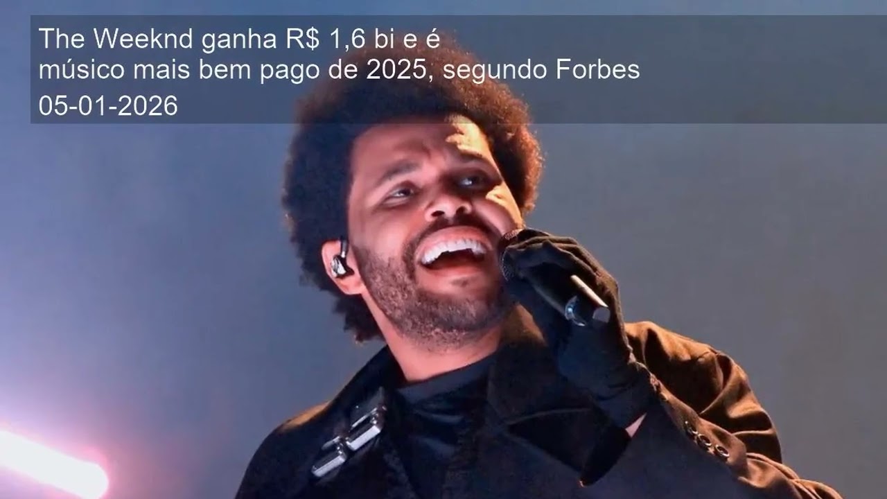 The Weeknd ganha R$ 1,6 bi e é músico mais bem pago de 2025, segundo Forbes
