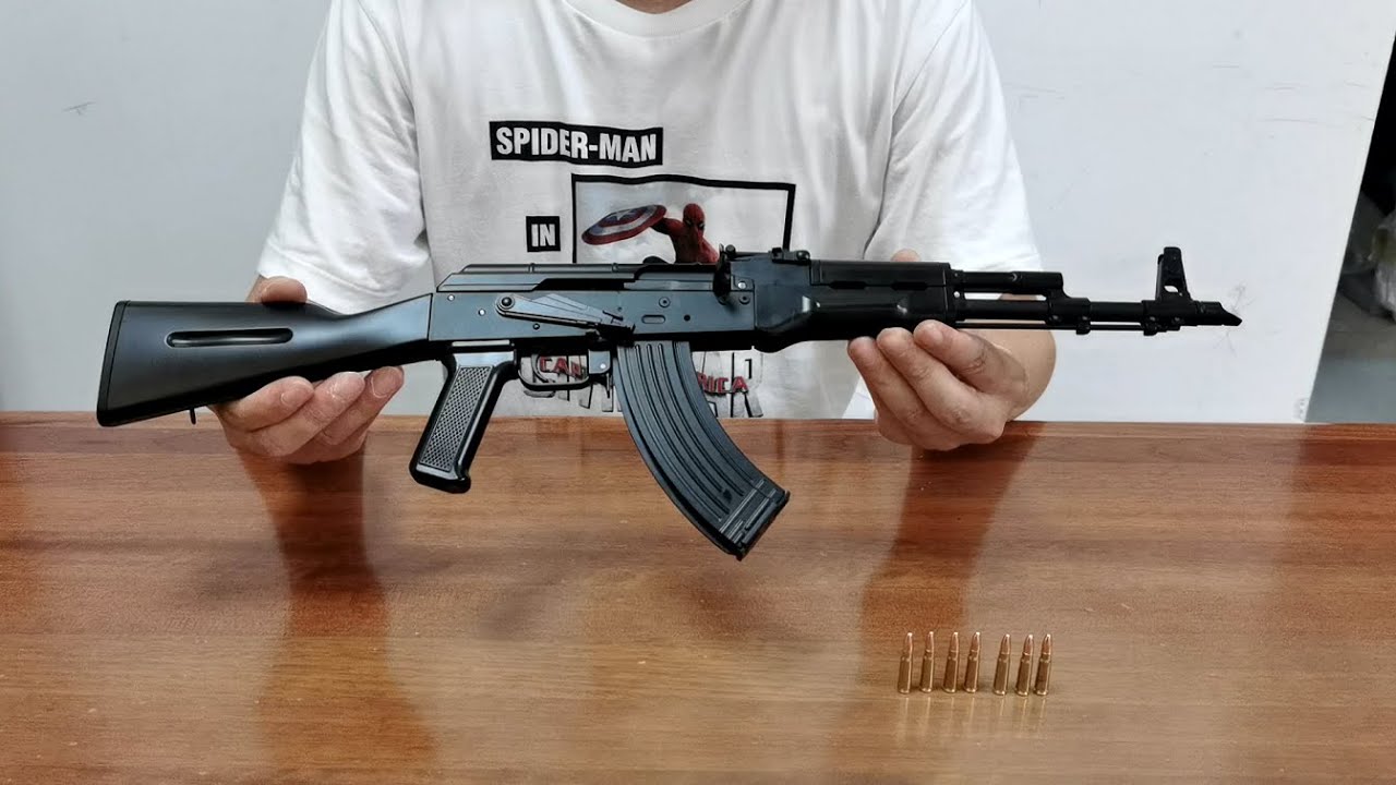 Mini AK47 Shell Ejection Toy Gun Unboxing 2023 - Miniature Rifle in 1:2 Scale