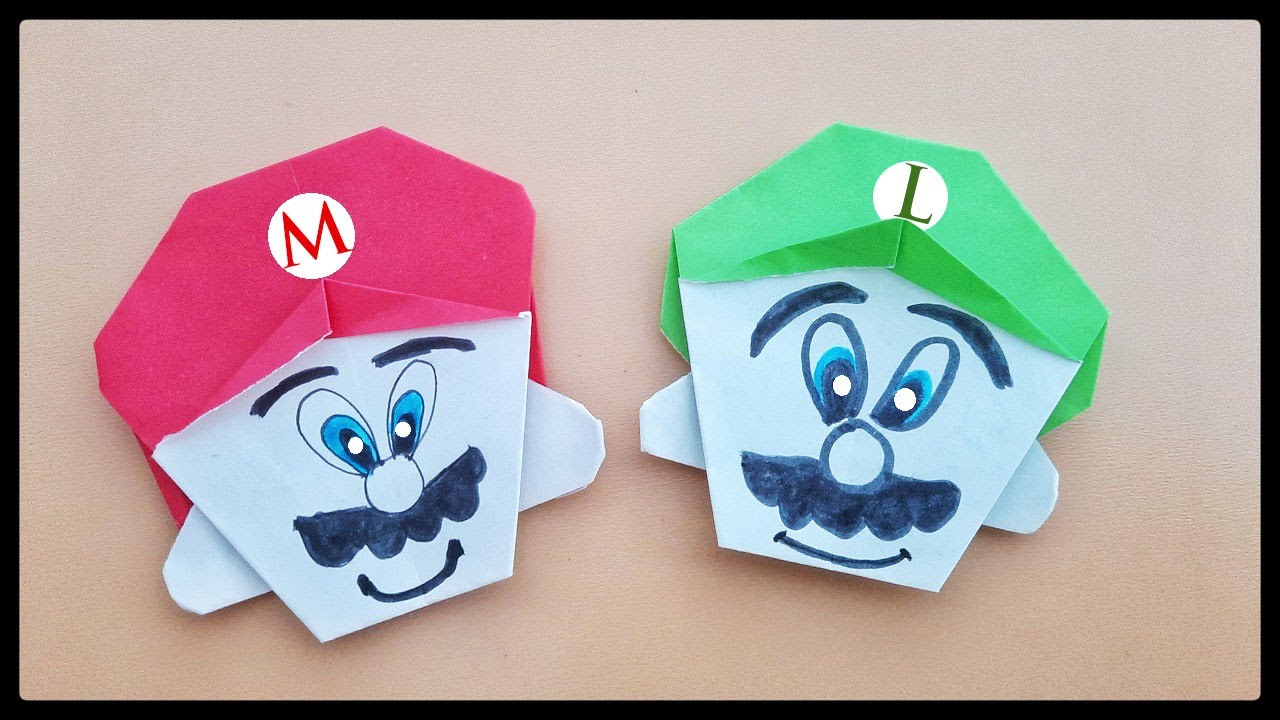 ▶Cómo hacer a ▷ MARIO BROS ◁ de papel | Origami de Mario Bros FÁCIL✅