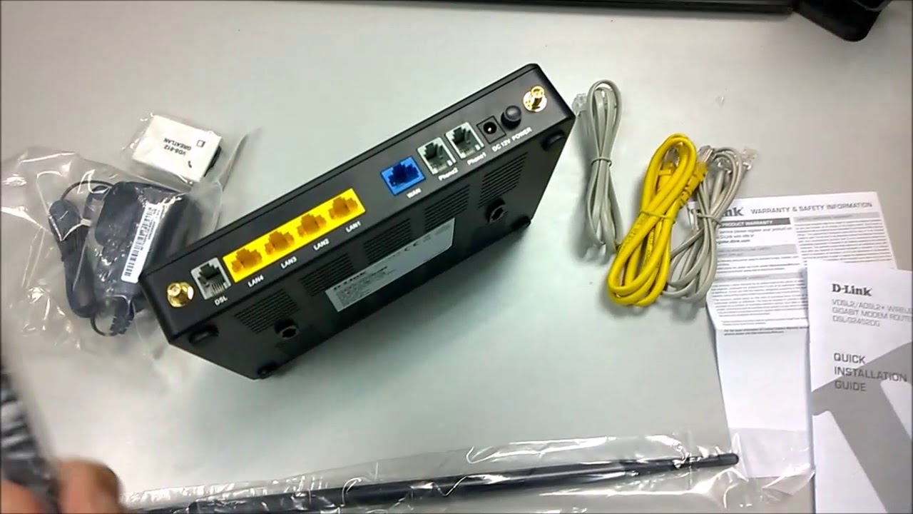 D Link Dual Band Wireless AC1200 VDSL2 ADSL2 Modem Router with VOIP 9dBi x 2 Antenna Unboxing Review
