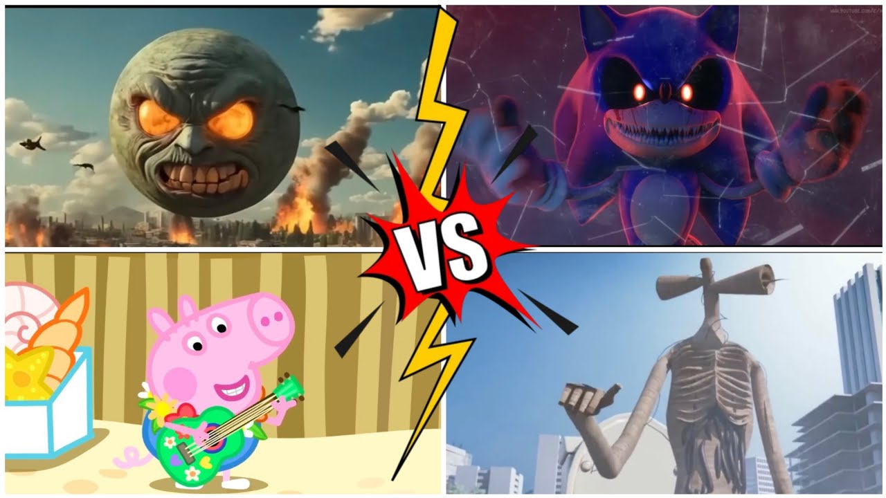 LUNAR MOON🆚SONIC EXE COFFIN DANCE🆚PEPPE PIG EXE🆚SIREN HEAD 🎵TILES 🎶