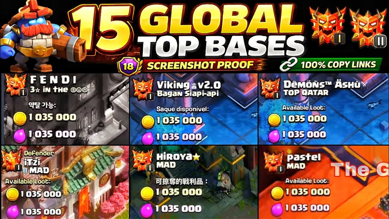 Top 15 Global Top Player TH18 Bases 🔥 Screenshot Proof | Th18 War Base | Th18 Legend Base |Anti Meta