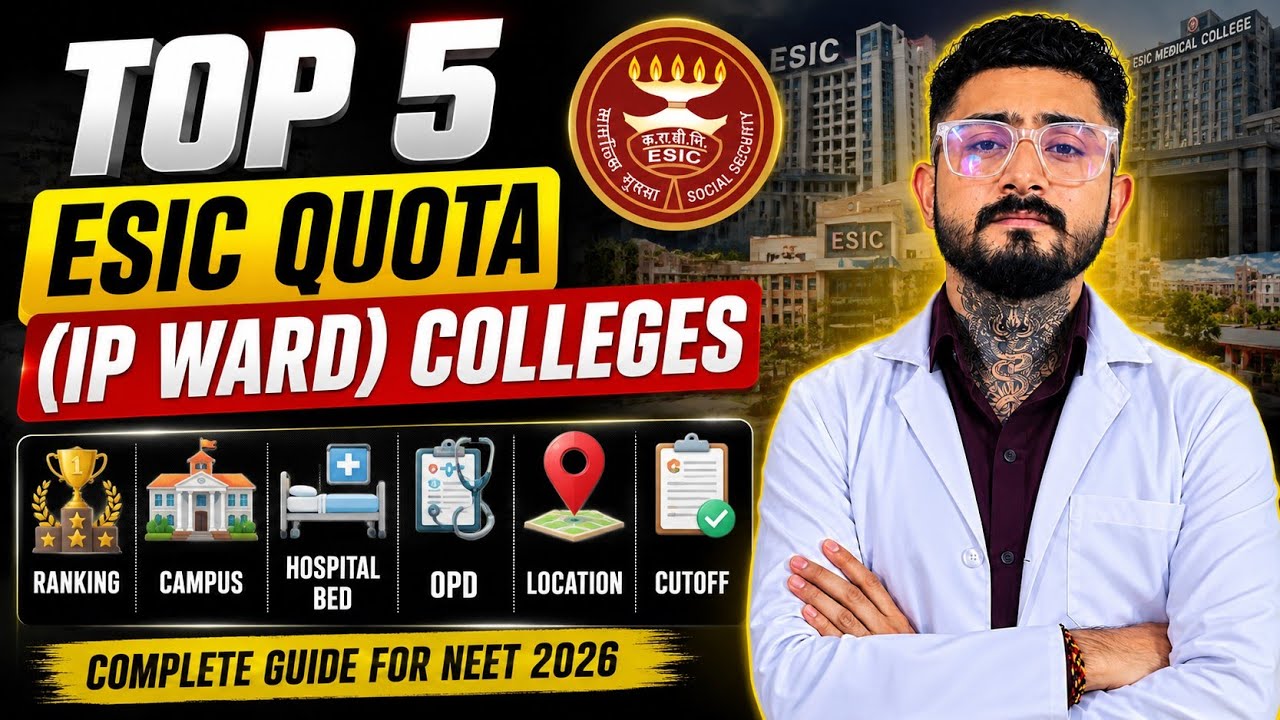 TOP 5 ESIC MEDICAL COLLEGES FOR ESIC QUOTA( IP WARD) 🔥|| CUTOFF ,RANKING ,CAMPUS ,OPD