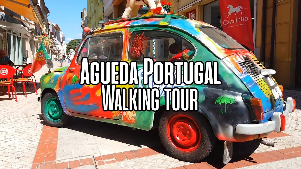 Agueda, Aveiro, Portugal Walk — Walking Tour in Agueda down town - Cycling in Portugal.
