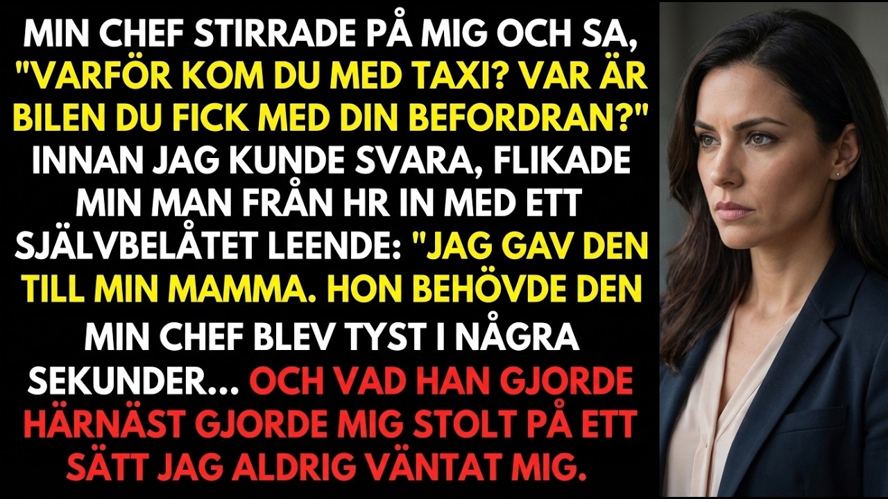 Min man gav min befordringsbil till sin mamma—chefens reaktion ändrade allt…