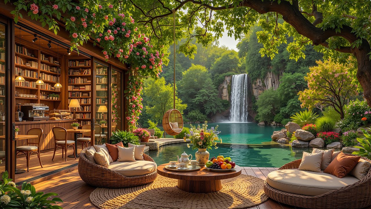Calm Outdoor Forest Book Jazz ☕ Relaxing Jazz Music with Nature Ambience for Work