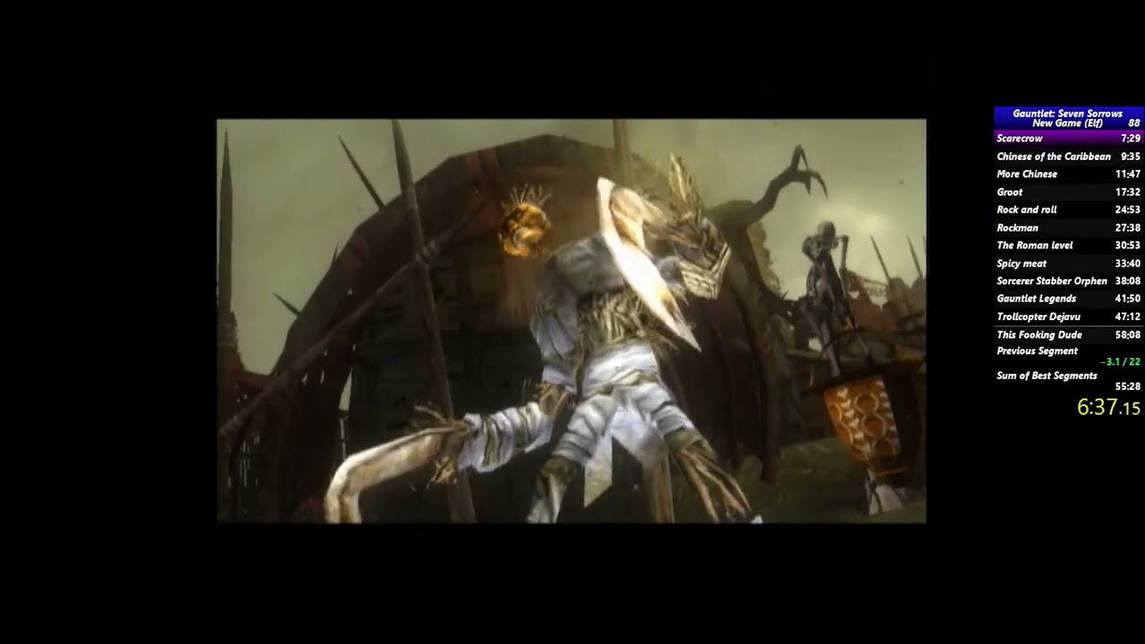 Gauntlet Seven Sorrows Any% speedrun in 58:38 my [PB on real Xbox]