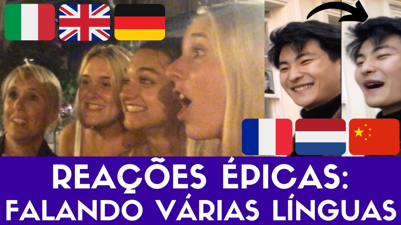 REAÇÕES ÉPICAS FALANDO VÁRIAS LÍNGUAS EM LISBOA, LONDRES E PARIS: GABRIEL POLIGLOTA