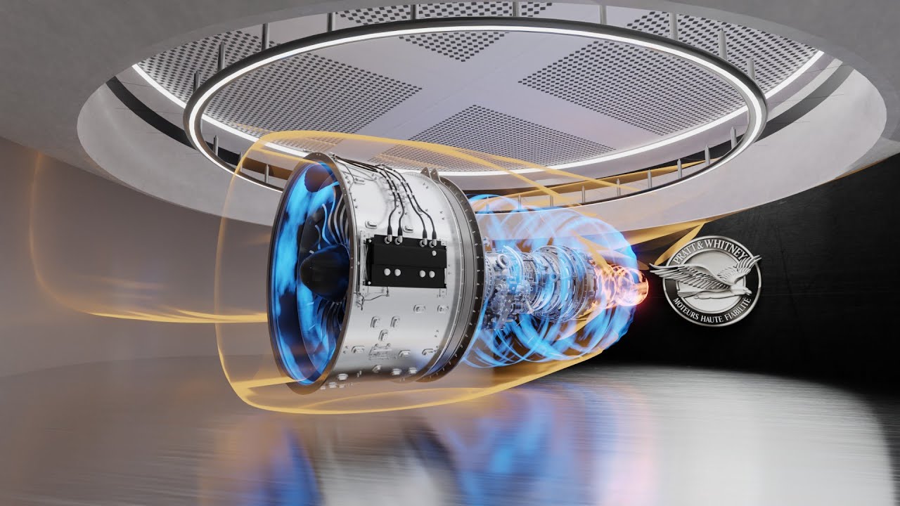 🔧 Turbofan 3D Animation: Pratt & Whitney GTF Engine Assembly & Airflow Visualization