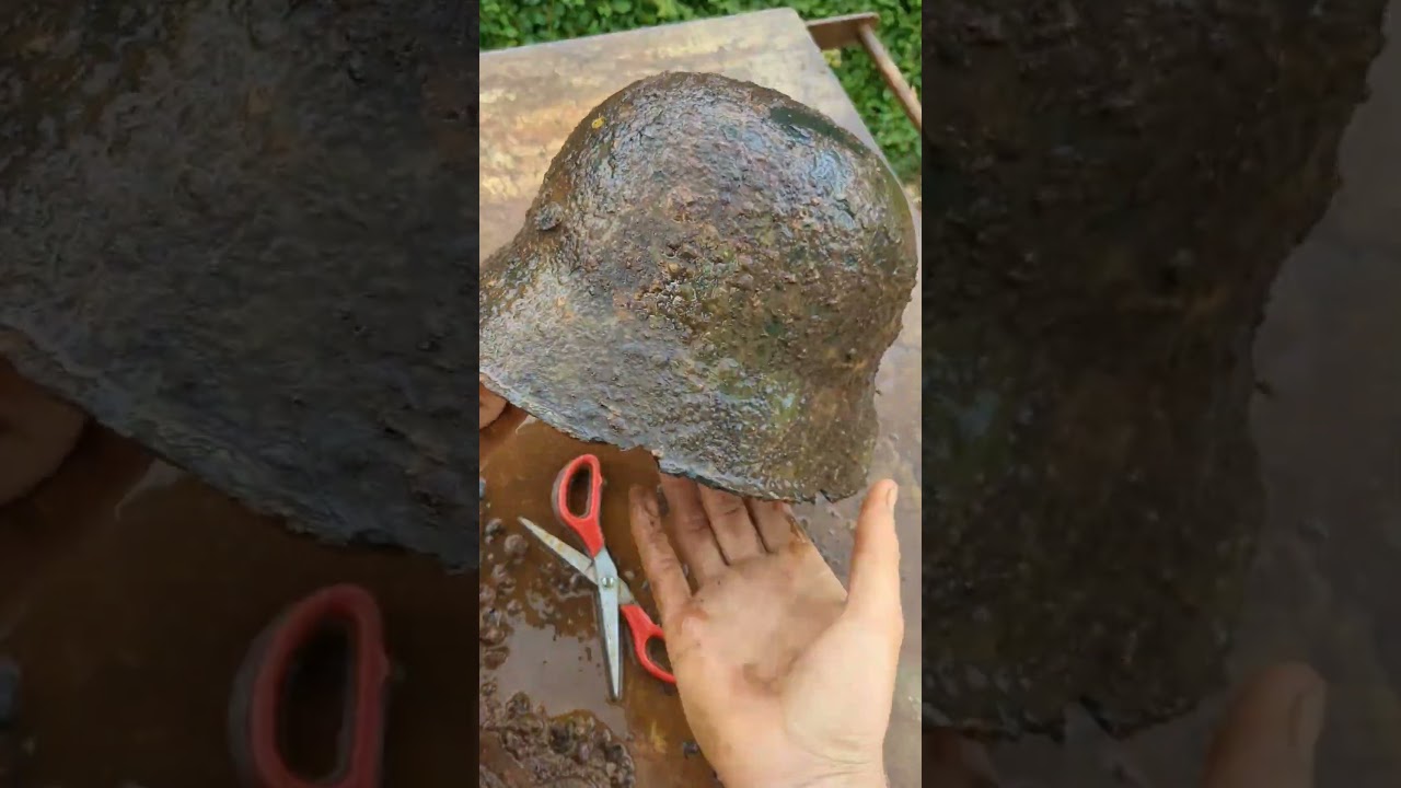 Restauration of a German Helmet of WW2 #1944 #ww2 #restauration