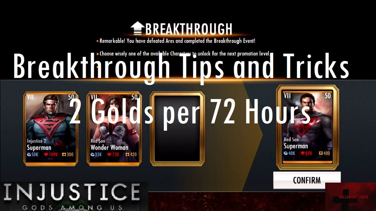 Injustice Gods Among Us iOS — советы и рекомендации по прорыву. 2 золота за 72 часа.