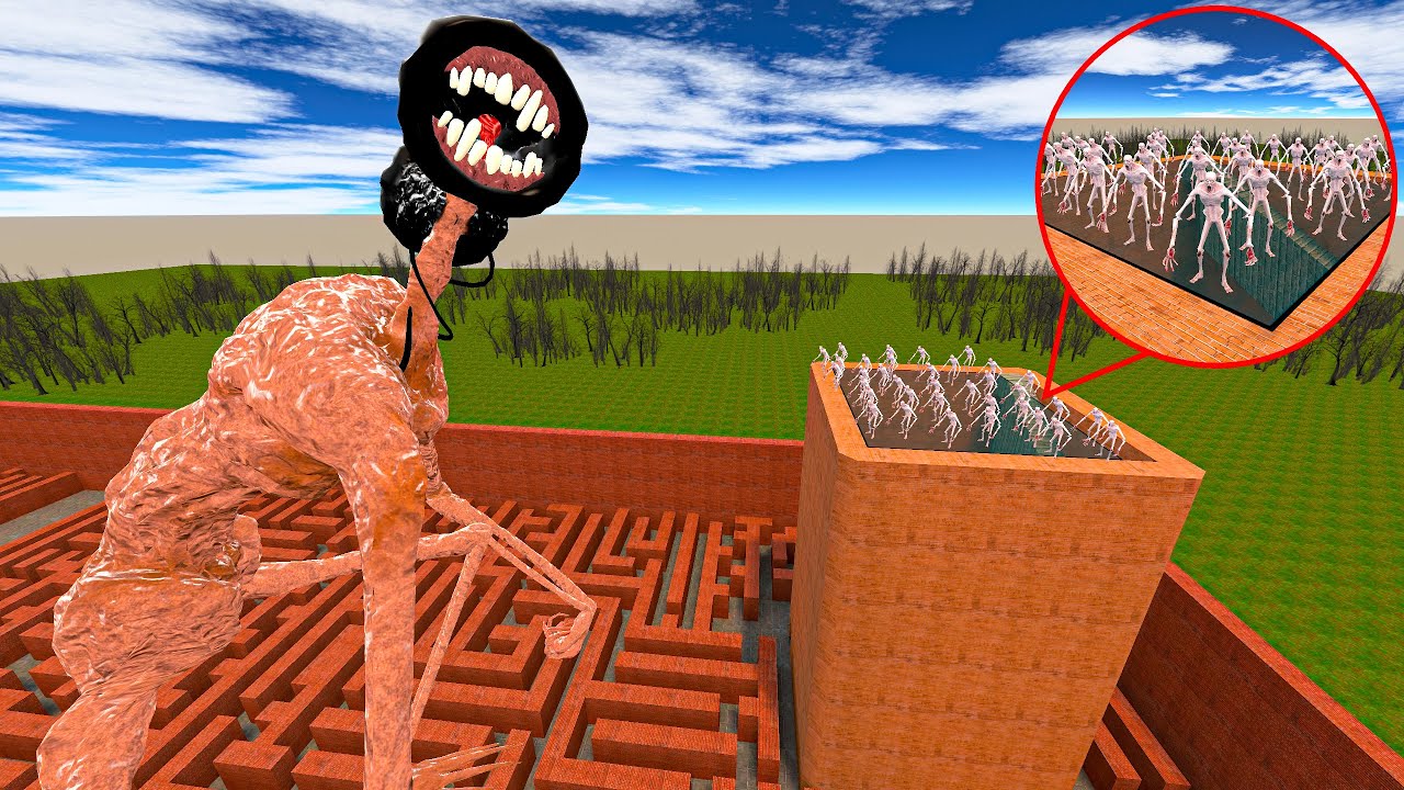 Siren Head vs SCP 096 in the Maze – Garry’s Mod Battle!