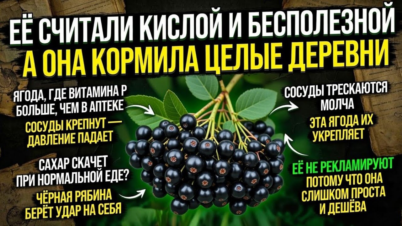 ВРАЧИ НЕ ГОВОРЯТ О НЁМ, РЯБИНА ЧЕРНОПЛОДНАЯ, ПОМОГАЕТ ПРИ ДИАБЕТЕ, ИНСУЛЬТЕ, ИНФАРКТ, ОЧИЩАЕТ КРОВЬ
