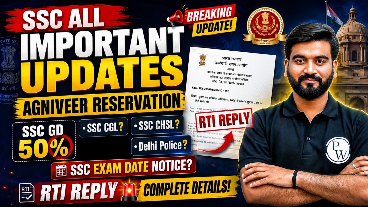 SSC Important Updates | Agniveer Reservation RTI Reply | SSC Exam Date Notice? | Full Details