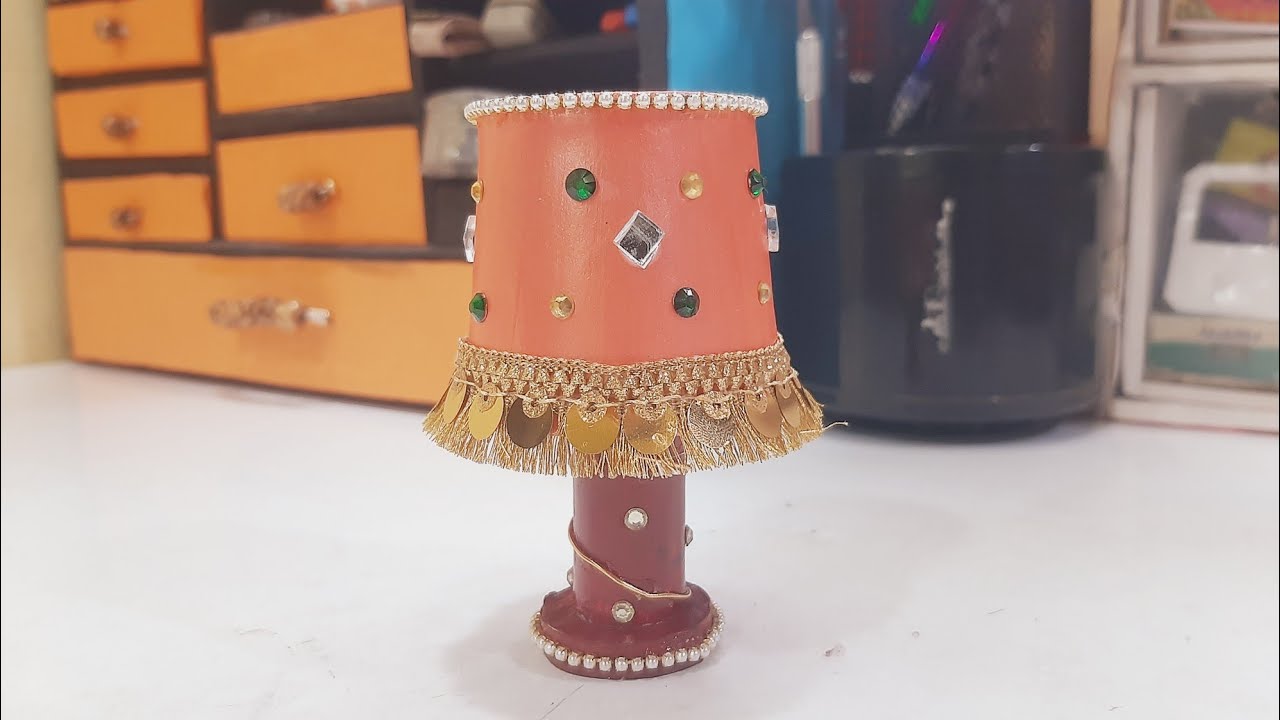 How to make Mini Table Light Lamp 🛋️ Diy Craft ✨ Best from waste 💫 #diy #miniature #desksetup #viral