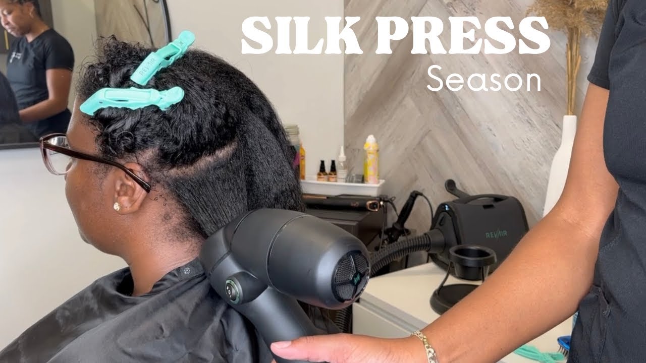 Low Heat Silk Press 💫  AVOID HEAT DAMAGE!  🎧Chill music 🎶      revair #revairpartner  @myrevair