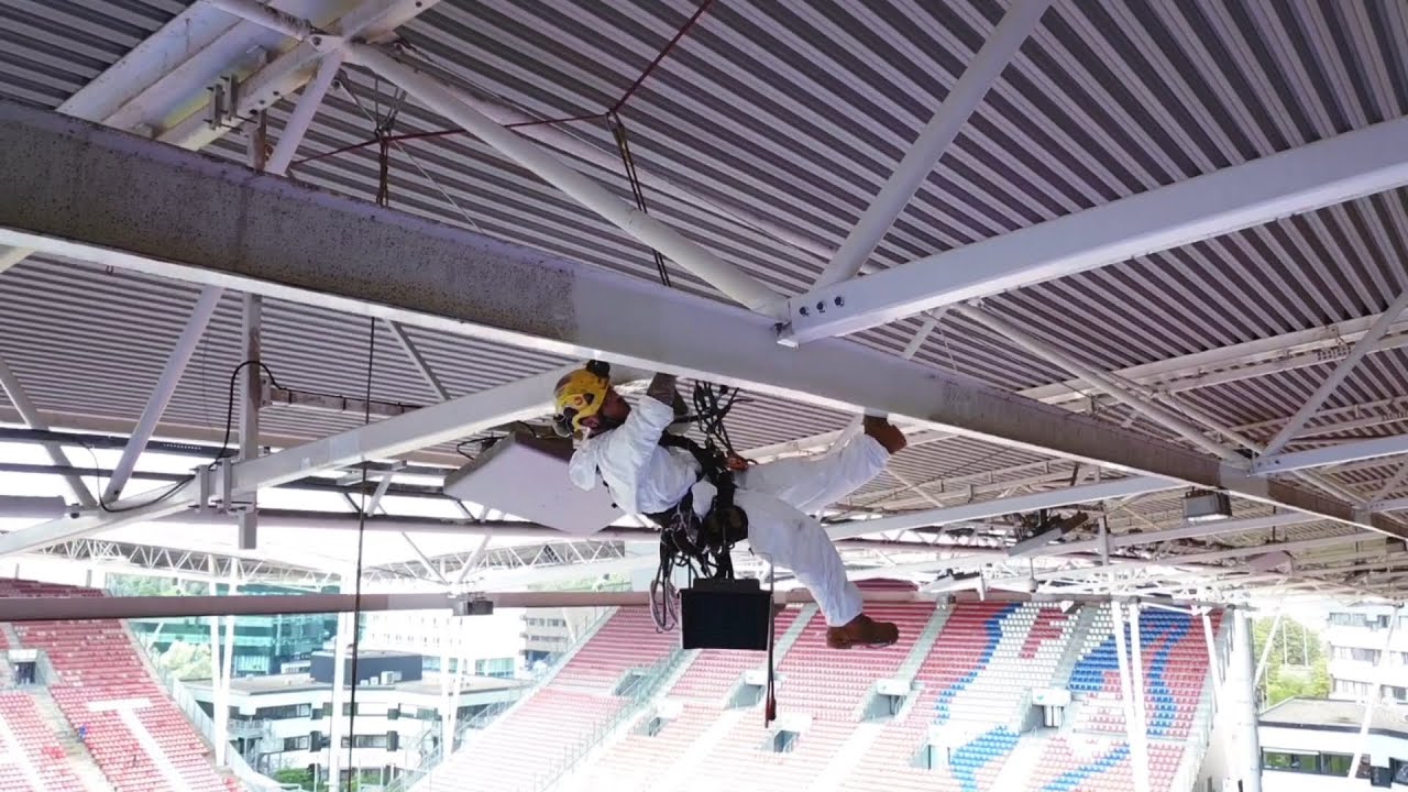 Height Specialists rope access work - Galgenwaard soccer stadium