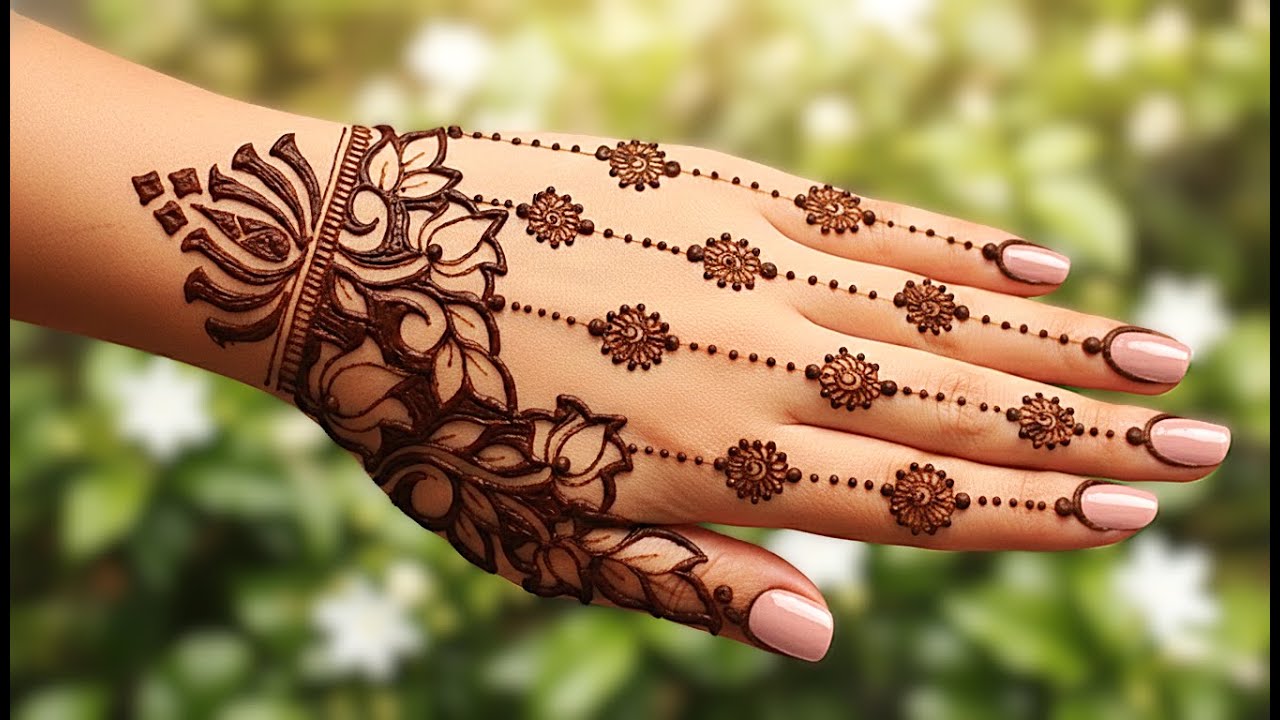 Floral Lotus Backhand Mehndi Design Tutorial #mehndi #floralmehndi #backhandmehndi #trending #lotus