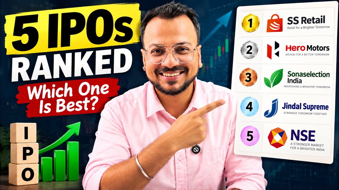 5 IPOs Ranking: NSE vs Hero Motors vs SS Retail vs Sonalselection vs Jindal | Best IPO to Apply?