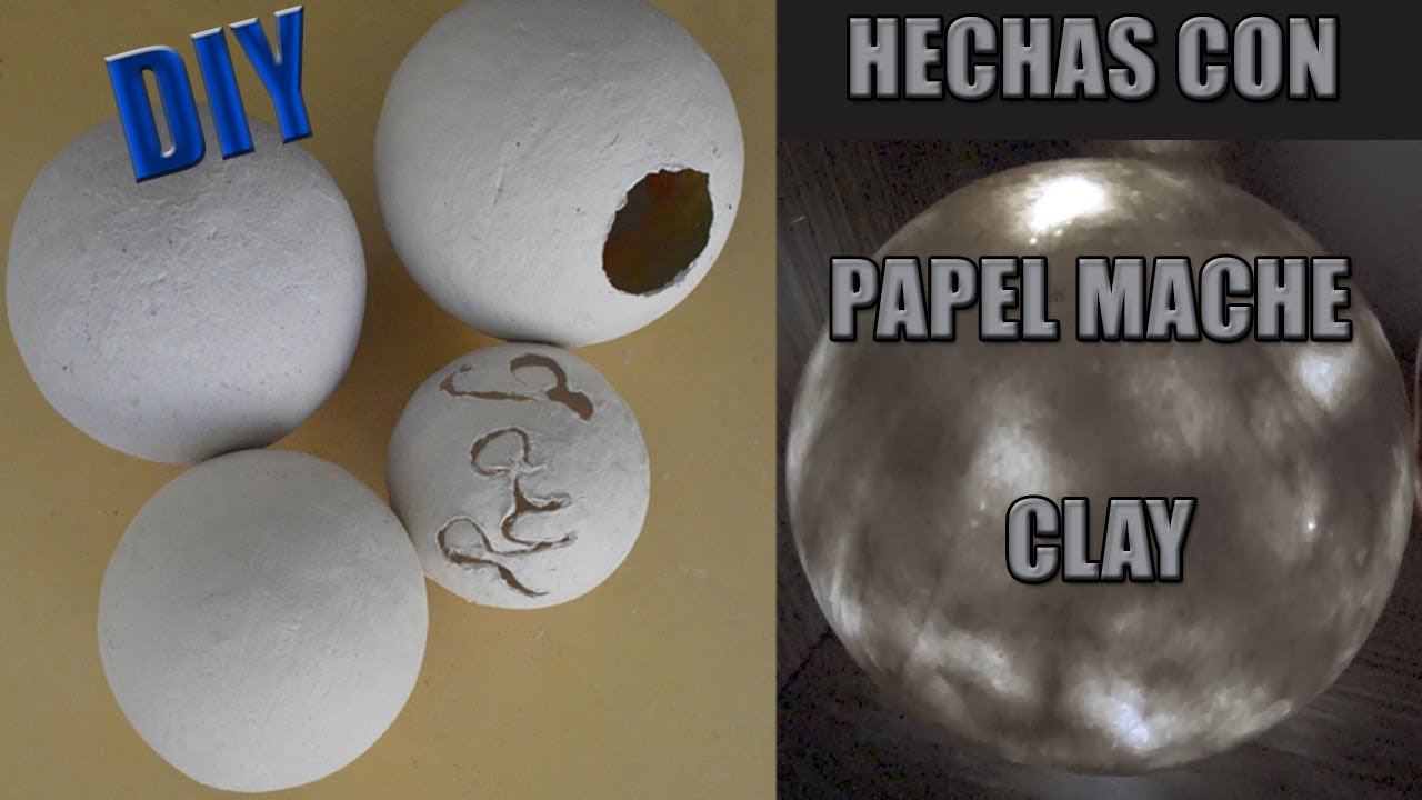 LÁMPARA LUNA, nuevo método de hacerlas, PAPER MACHE CLAY SPHERES, NEW WAY TO MAKE THEM.