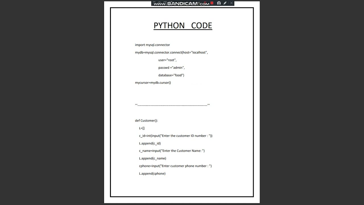 Food Atm Management System | Python project cbse | Class 12 python project