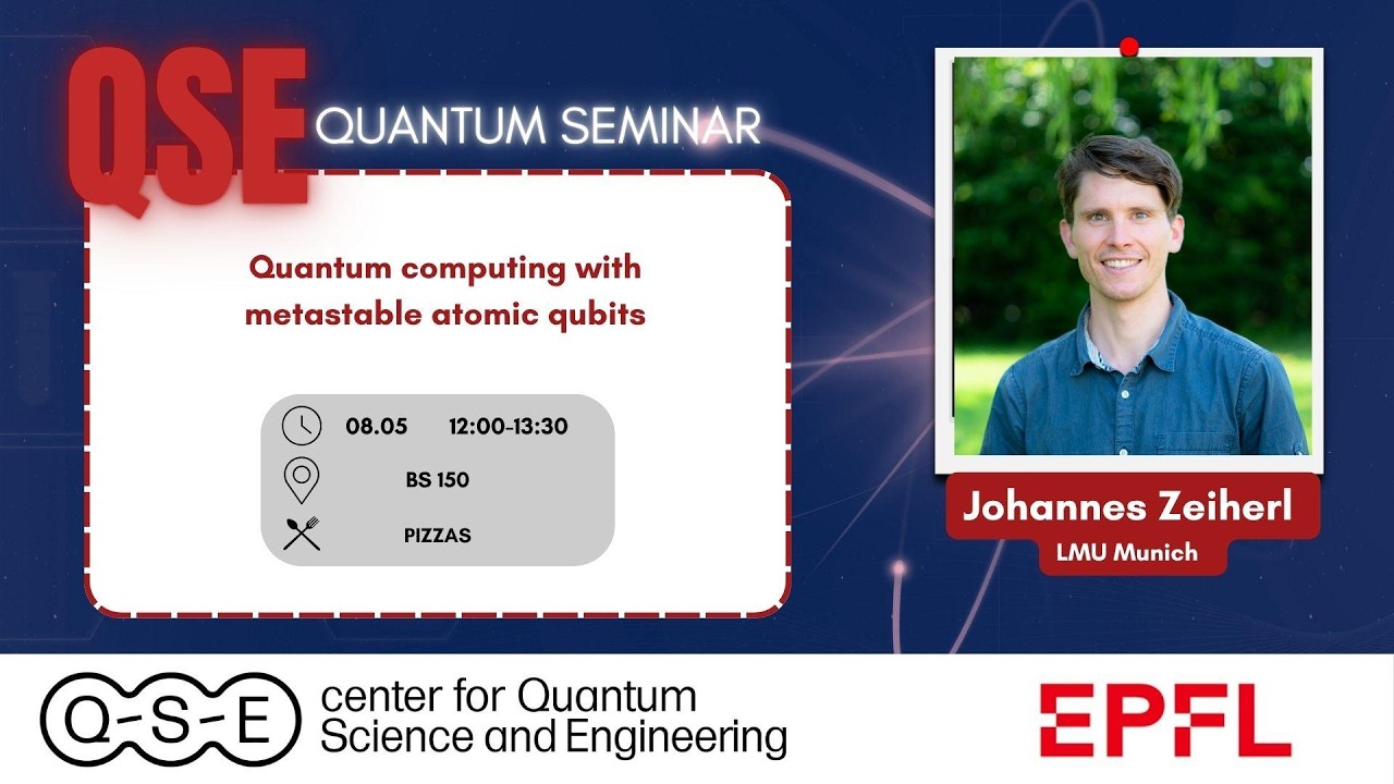 QSE Seminar - Johannes Zeiher, Quantum computing with metastable atomic qubits