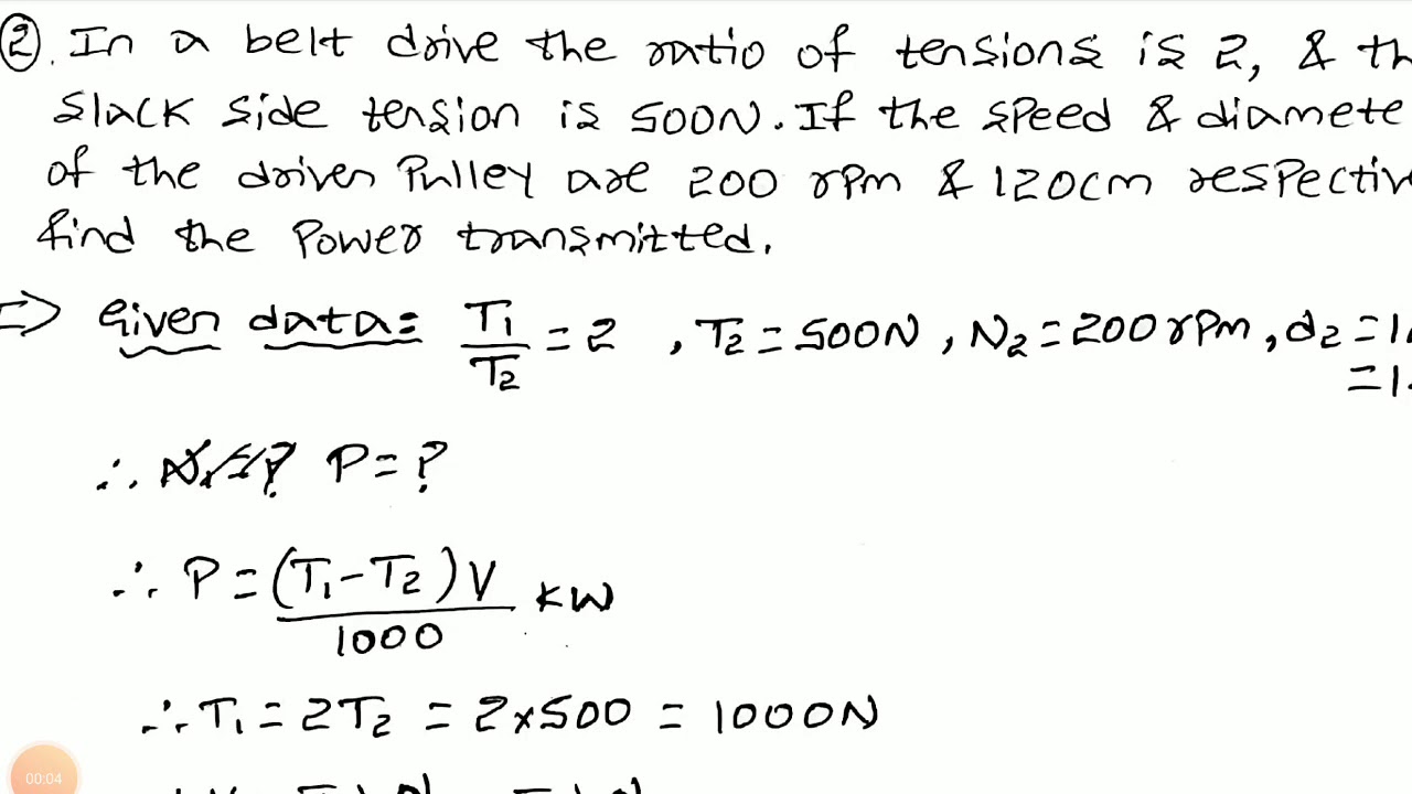 Problems on Belt Drives/Problem 2 & 3/#RHKatti/#VTU/#BeltDrives/Lecture 8/#DesignOfMachine/#Design
