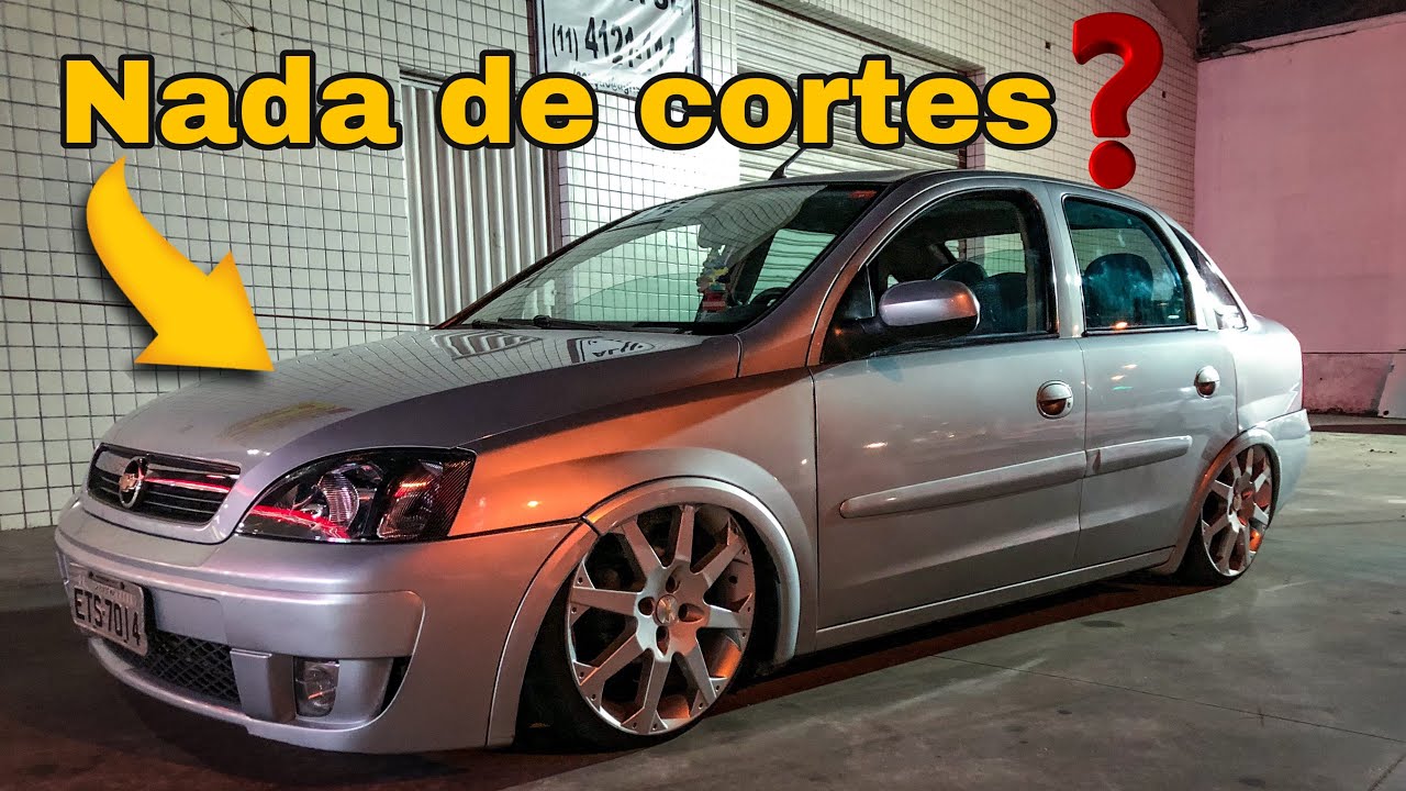 Corsa sedan rebaixado / corsa com caixas de roda erguida / rodas 18 volcano ss