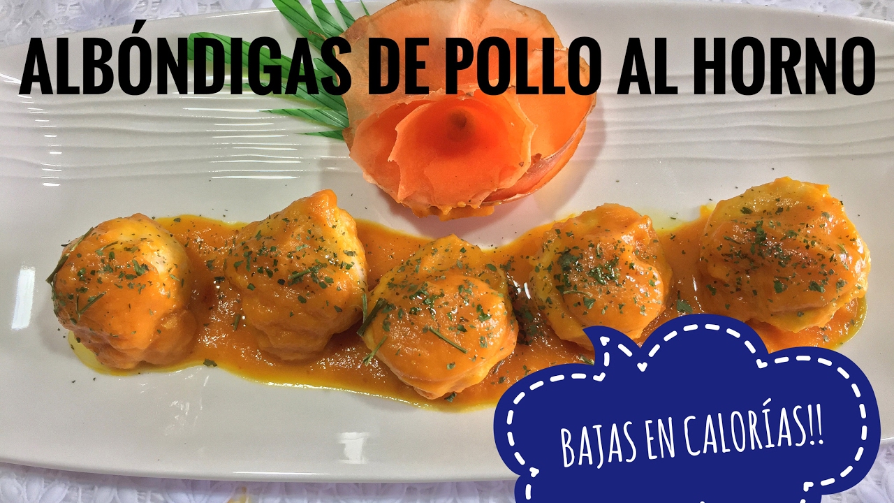 Albondigas de Pollo al Horno en Salsa de Zanahorias (Bajo en Calorías)