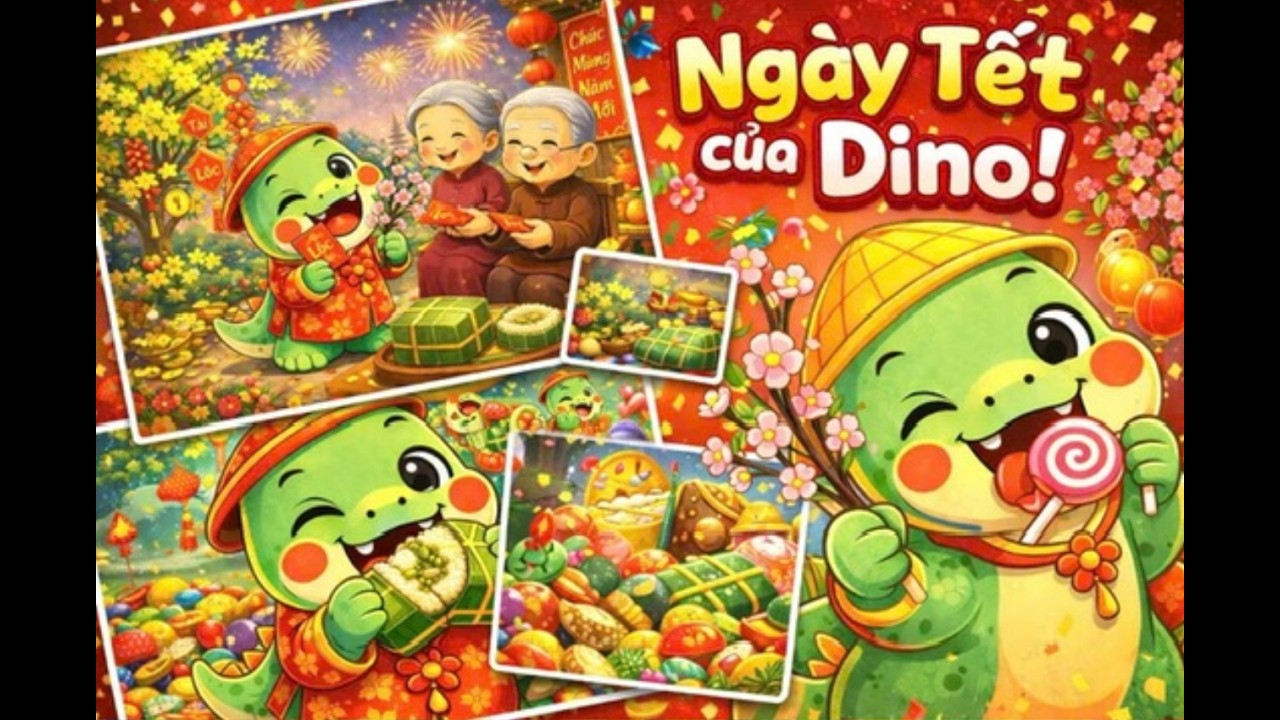 Bé Học Tiếng Trung Chủ Đề Ngày Tết 🧧🦖 | Dino Chinese | Ngày Tết Của Dino