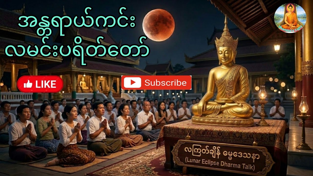 🙏 လကြတ်ချိန်မှာ ဘေးရန်ခပ်သိမ်း ငြိမ်းစေမည့် အစွမ်းထက် #စန္ဒပရိတ္တသုတ်တော်  #လမင်းပရိတ်တော် ✨