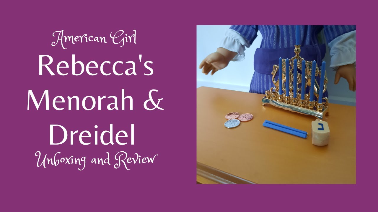 American Girl - Rebecca's Menorah & Dreidel Set - Real coin comparisons too!