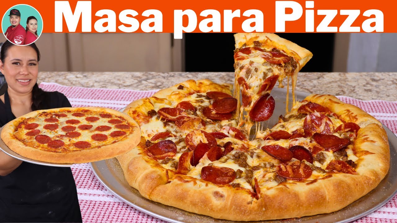 PREPARA Pizza Casera ESPONJADITA, Facil y DELICIOSA Tamaño FAMILIAR  | con CORTEZA RELLENA de QUESO