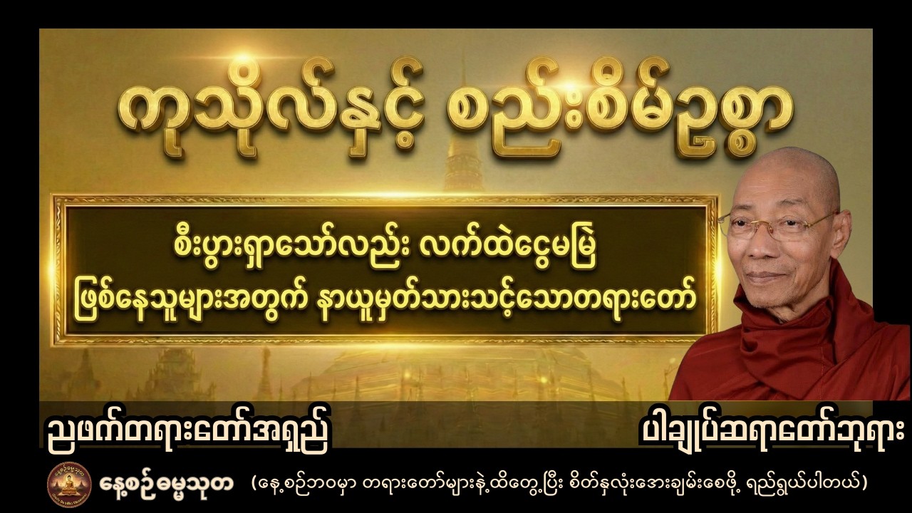 စီးပွားဥစ္စာ လွယ်လွယ်ကူကူရရှိလိုသူများ မဖြစ်မနေ နားထောင်သင့်သော ကုသိုလ်ပြုနည်း - ပါချုပ်ဆရာတော်