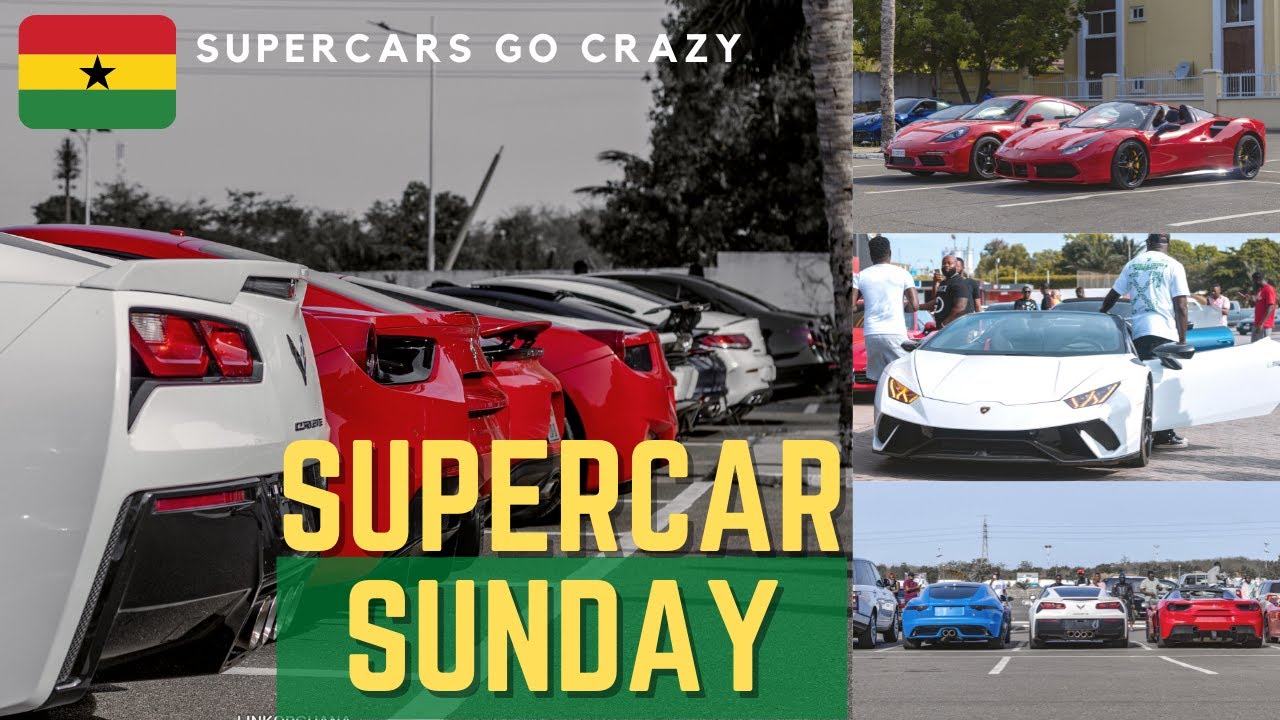 Supercar Sunday Car Meet in Ghana 🇬🇭 ft Porsche, Ferrari,Corvette, Lambo, C63s etc