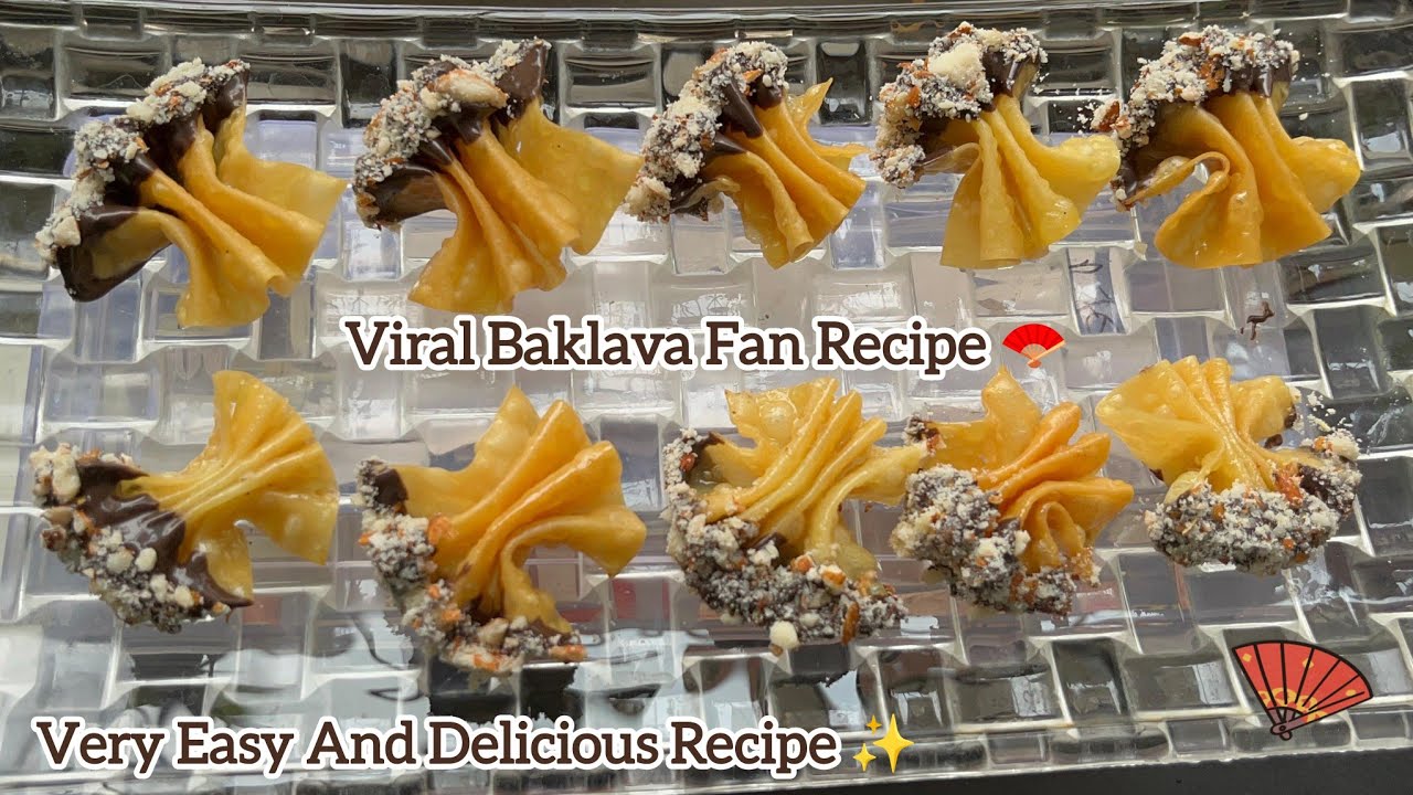 |Baklava Fan Recipe|🪭•Too Easy And Yummy Recipe•🤤 #baklava #easyrecipe #sweetrecipe #viralrecipe 