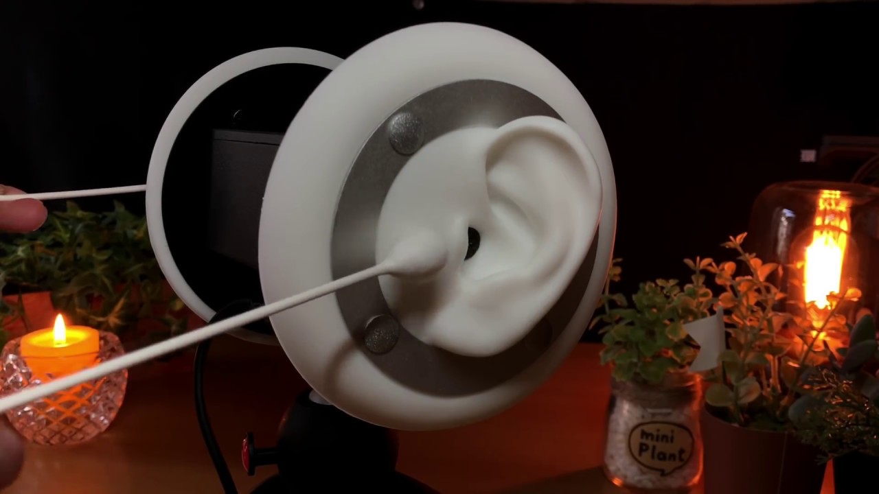 ASMR - ジャンボ綿棒で両耳の耳珠を丁寧に擦る - 3Dio