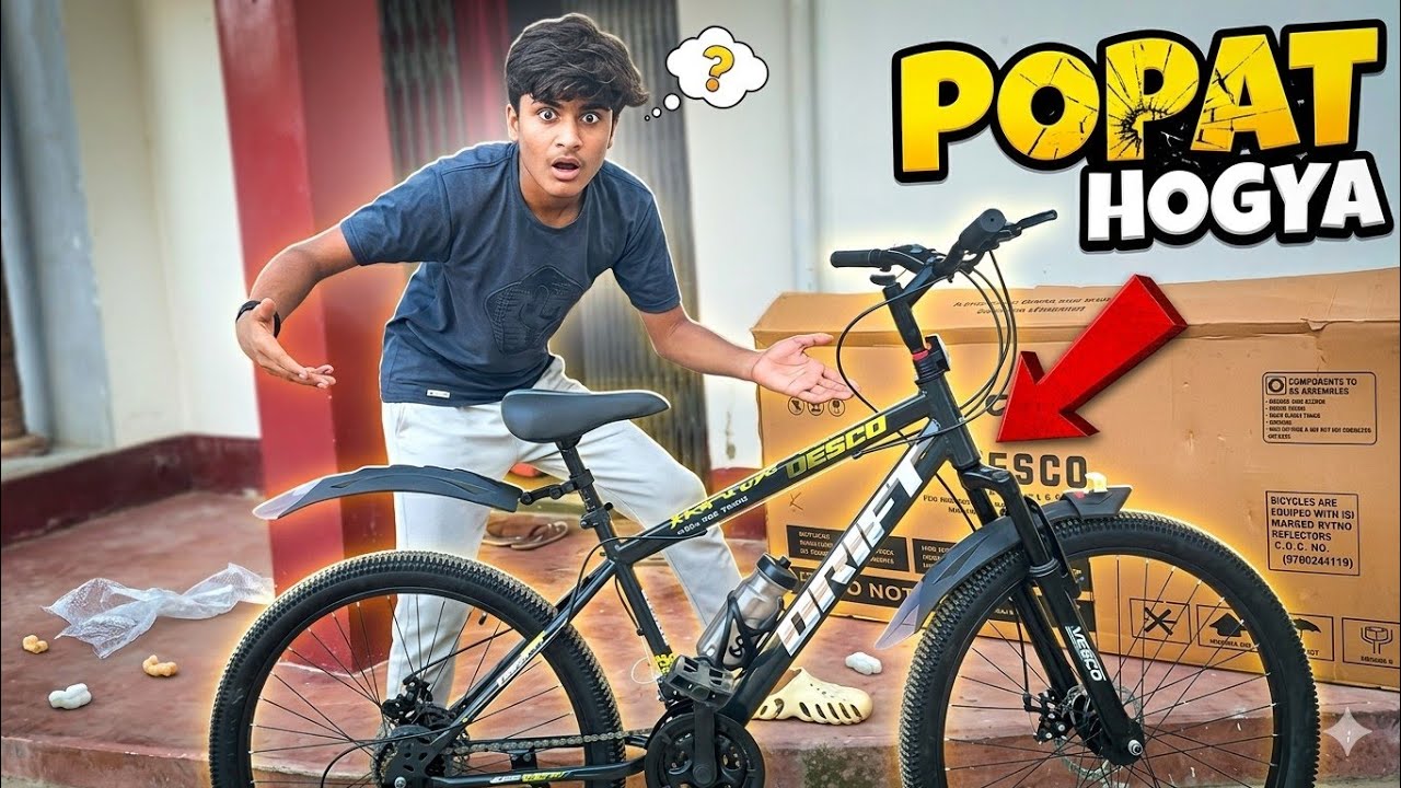 Unboxing my new cycle 🤧 but popat hogya 