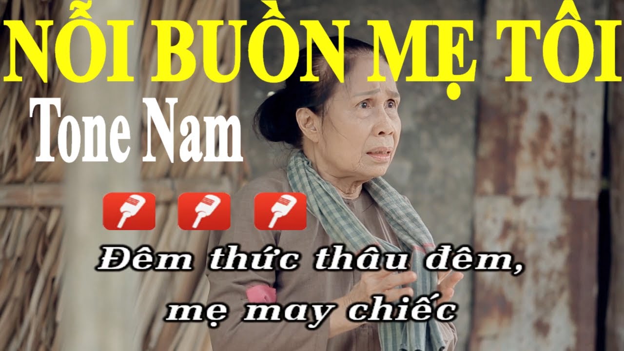 Nỗi Buồn Mẹ Tôi - Karaoke Tone Nam | Phối Chuẩn 2019 | Dể Hát |