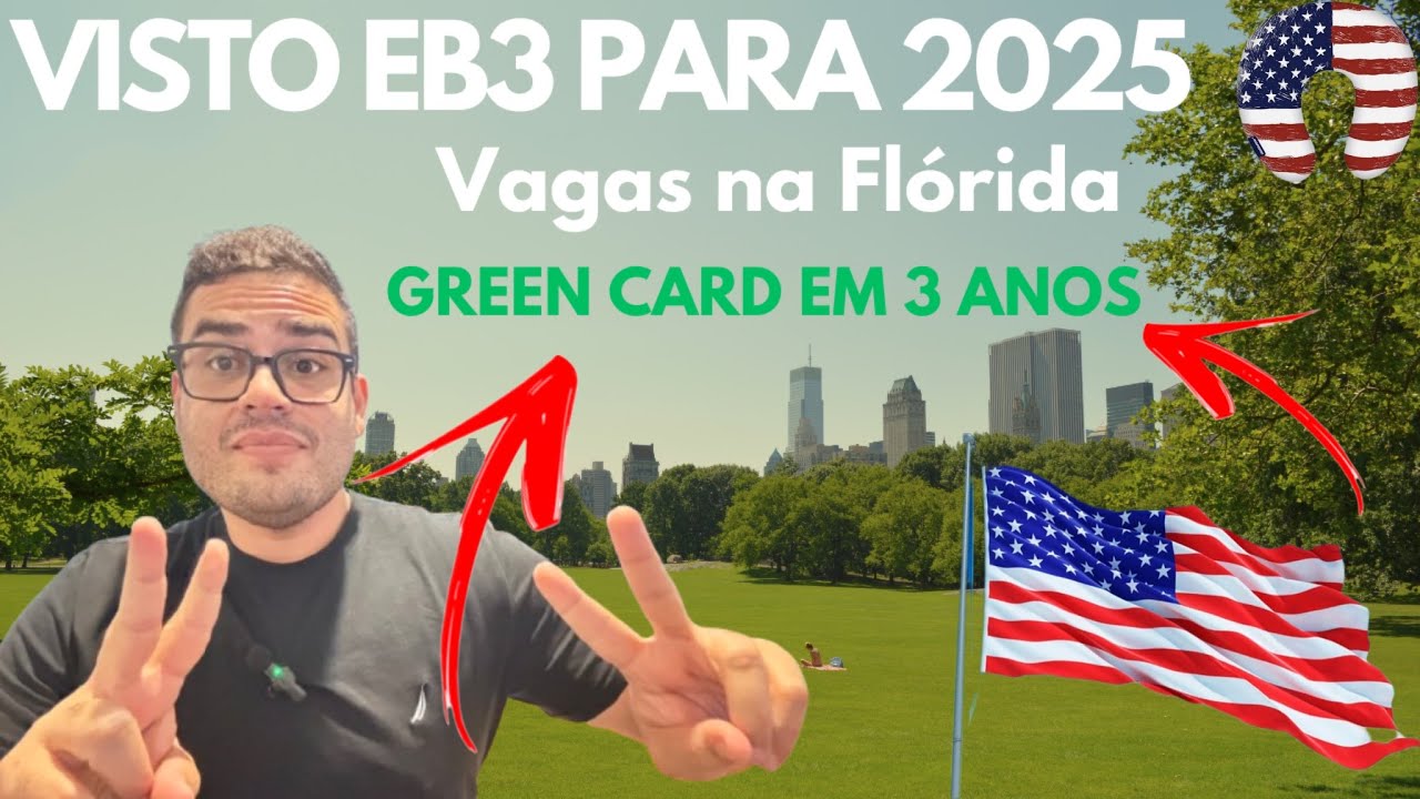 VISTO EB3 EM 2025 PARA FLÓRIDA, GREN CARD EM 3 ANOS !!!!! #vistodetrabalho #brasileirosnaflorida