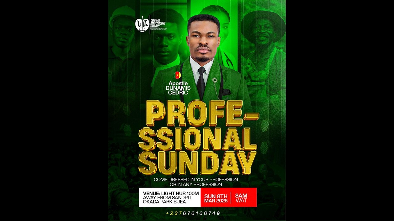 WELCOME TO OUR PROFESSIONAL SUNDAY  SERVICE- With King Dunamis Cedric.....