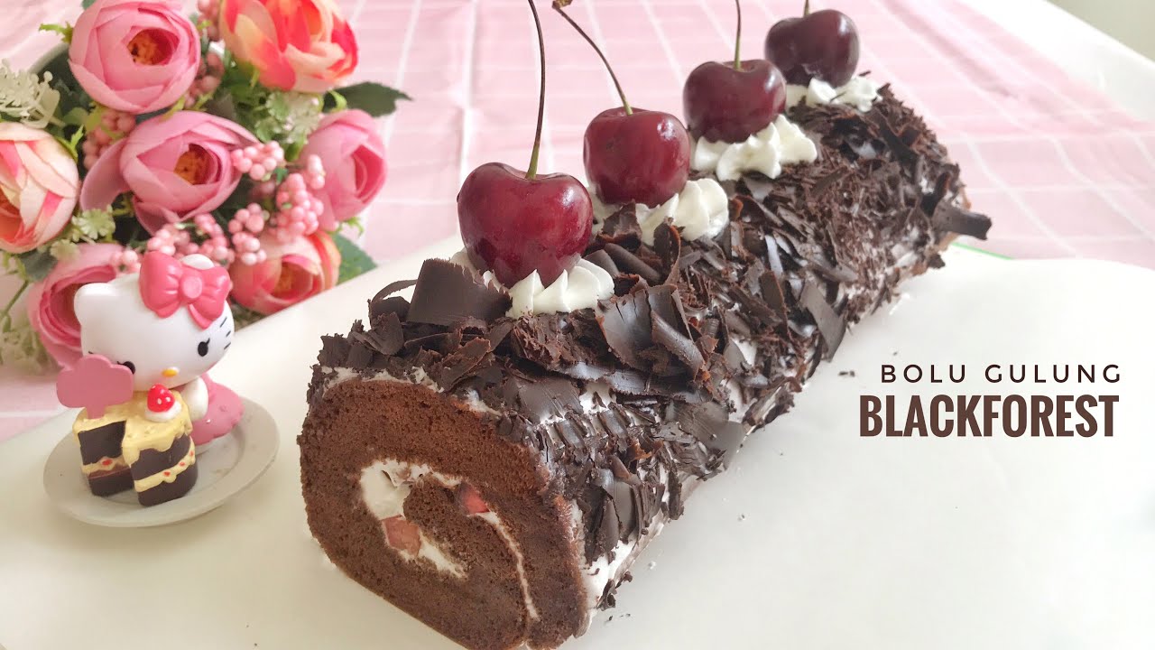 BOLU GULUNG BLACK FOREST LEMBUT 6 TELUR | Black Forest Roll Cake