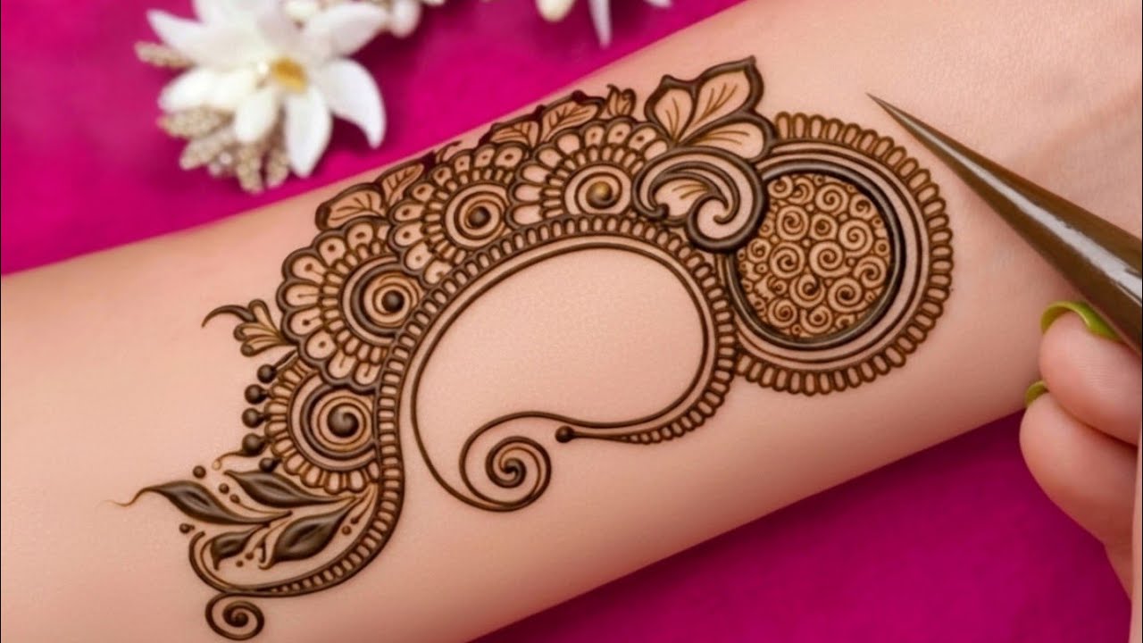 आसान और खूबसूरत फ्लोरा अरेबिक मेहंदी डिज़ाइन || elegant floral henna design using easy flowers