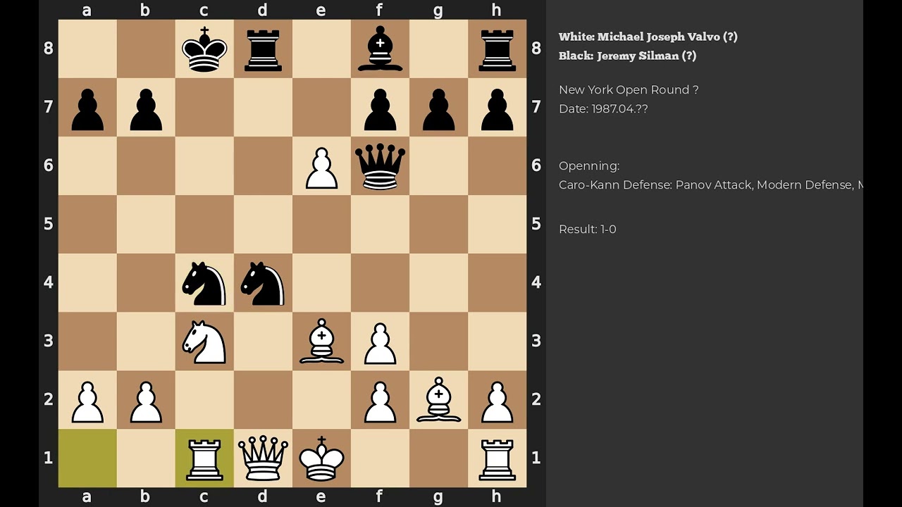 Michael Joseph Valvo - Jeremy Silman | Caro-Kann Defense | 1987